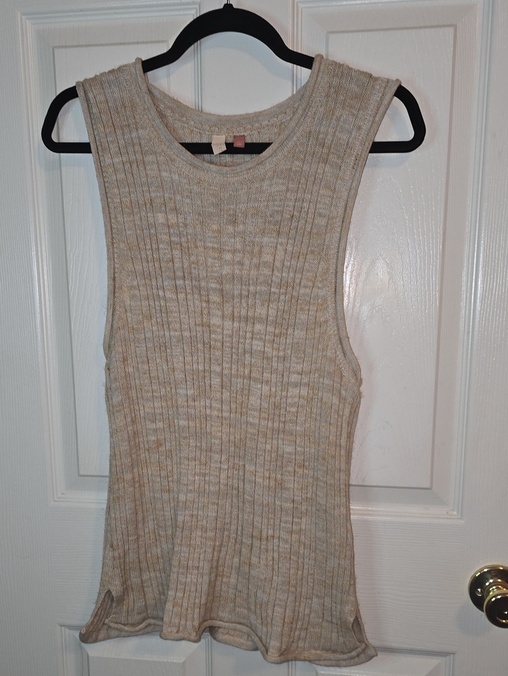 Pilcro Heathered Cream Ribbed Tank Top